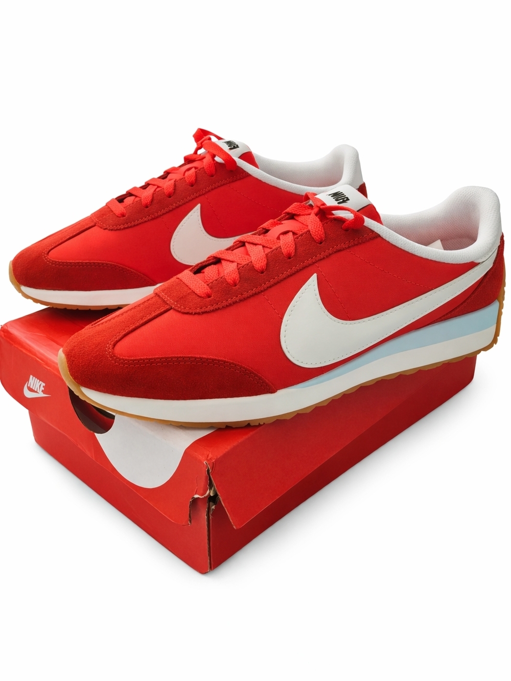 Nike Men’s Red Waffle-Style Runner with White Swoosh